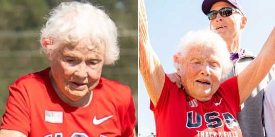 105-jährige bricht Rekord im 100-Meter-Lauf – Beginn ihrer Laufkarriere mit 100